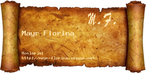 Mayr Florina névjegykártya